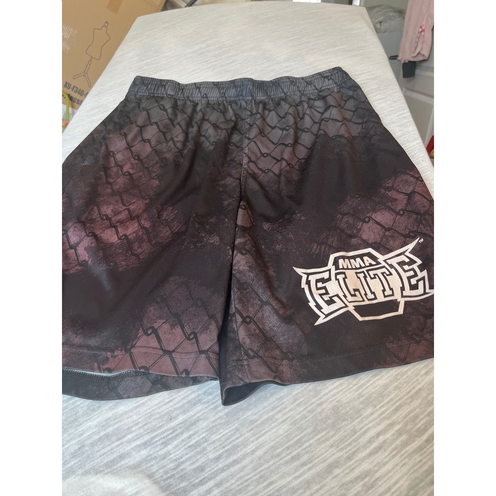 MMA ELITE Men's‎ Athletic Shorts Fight Training MMA Gear Black Red Chain